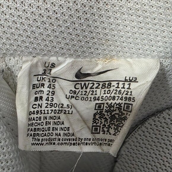 Mens Nike Air Force 1 07 White Leather Sneakers Shoes CW2288-111 Size 11 - Picture 2 of 8